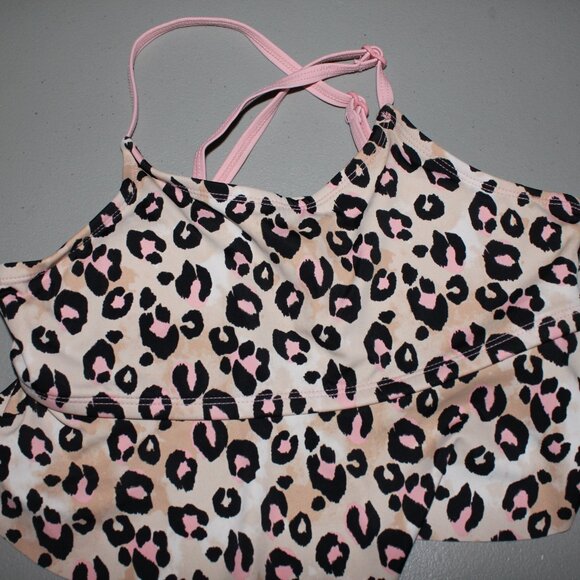 Brown & Pink 2 Pcs Justice Bikini Swimsuit Size 14 - Picture 2 of 11